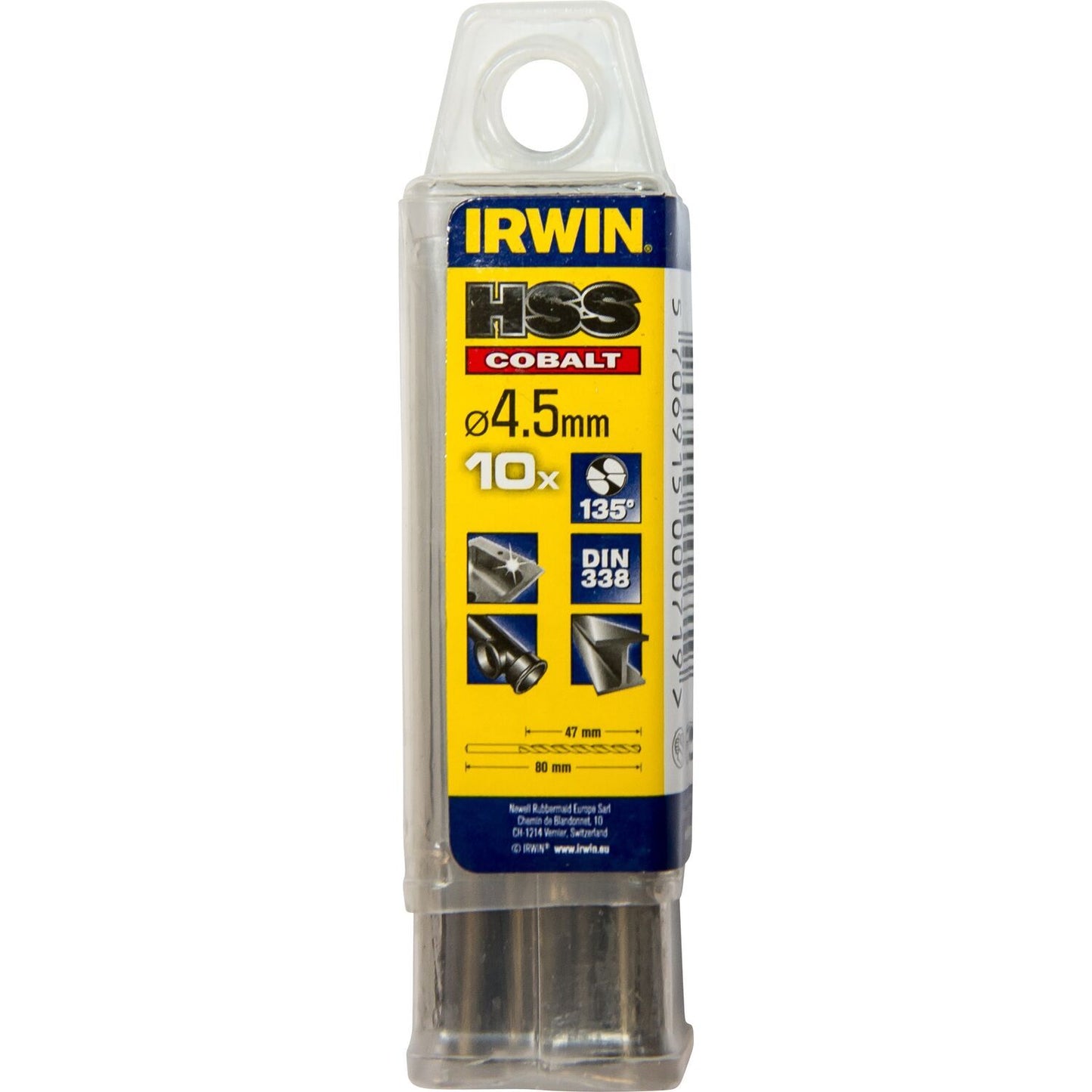 Irwin HSS Metaalboor 135° Cobalt 4.5 10PCS - 10502524