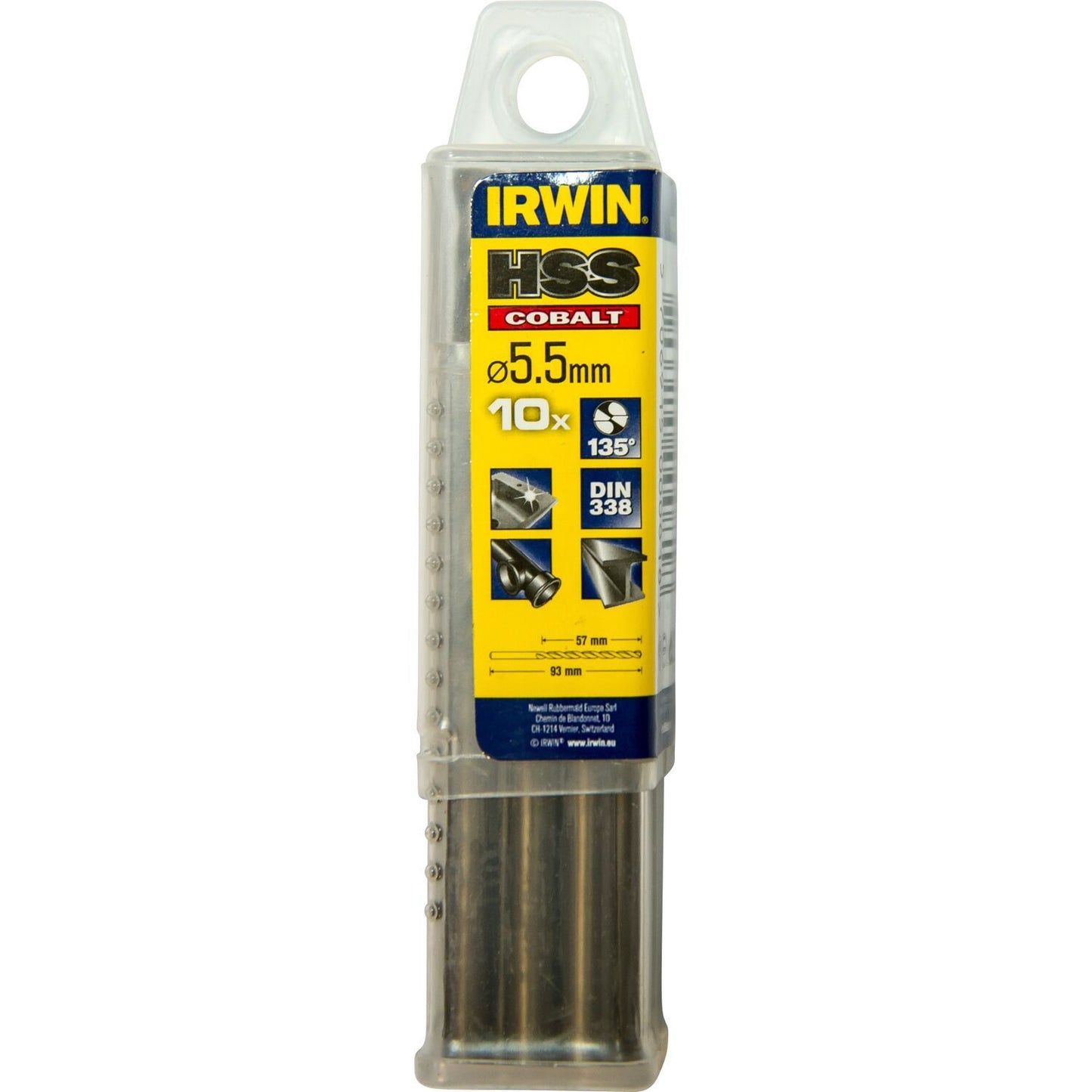 Irwin HSS Metal Drill 135° Cobalt 5.5 10PCS - 10502529