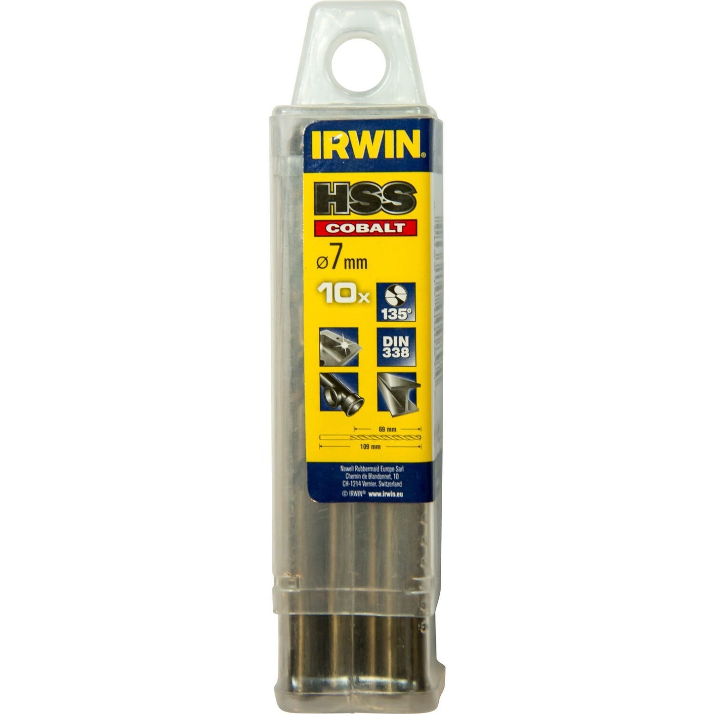 Irwin HSS Metaalboor 135° Cobalt 7.0 10PCS - 10502532