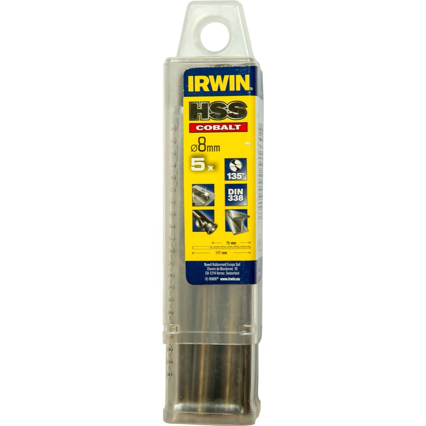 Irwin HSS Metaalboor 135° Cobalt 8.0 5PCS - 10502534