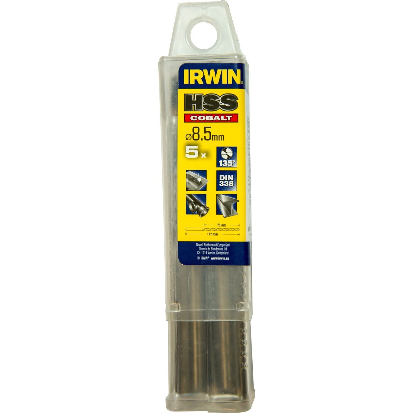 Irwin HSS Metallbohrer 135° Kobalt 8.50 5PCS - 10502535