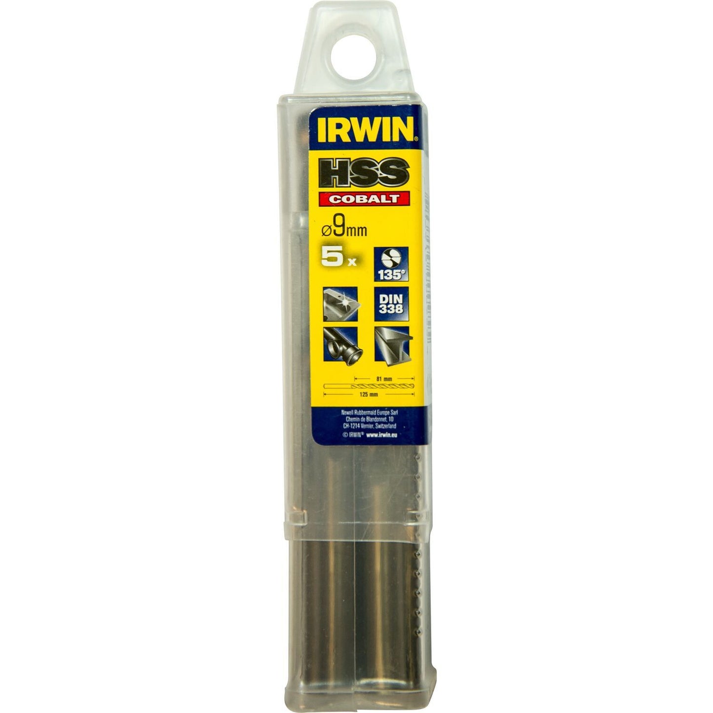 Irwin HSS Metaalboor 135° Cobalt 9.0 5PCS - 10502536