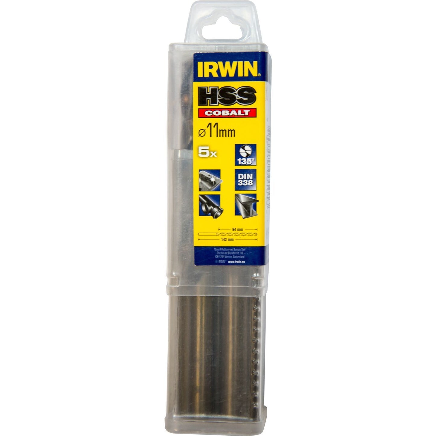 Irwin HSS Metaalboor 135° Cobalt 11.0 5PCS - 10502539