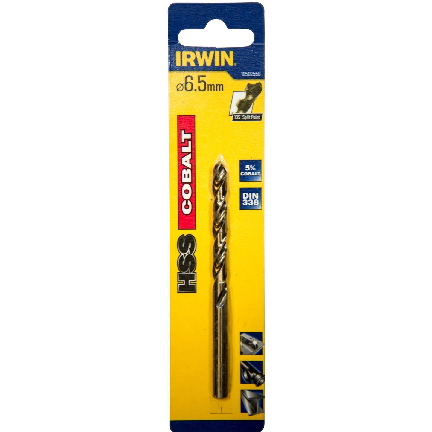 Irwin HSS Metal Drill 135° Cobalt 6.5MM - 10502558