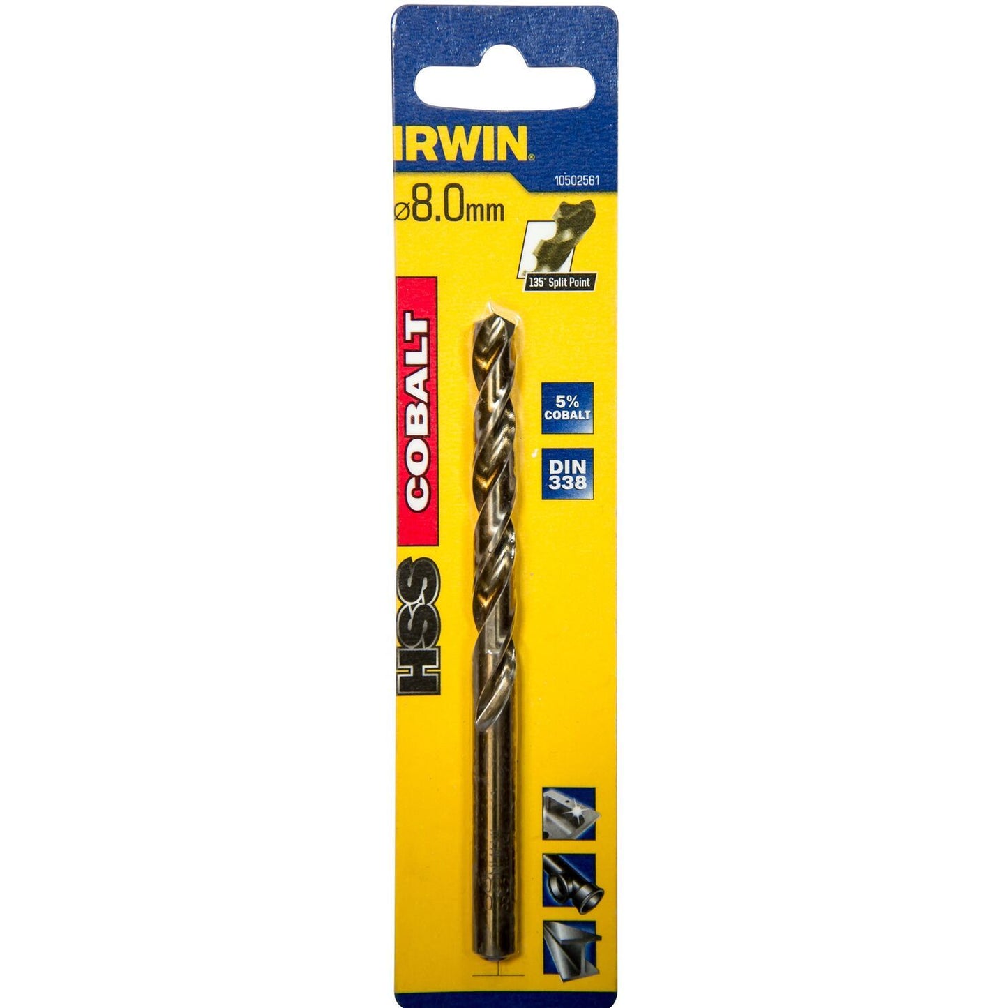 Irwin HSS Metal Drill 135° Cobalt 8.0MM - 10502561