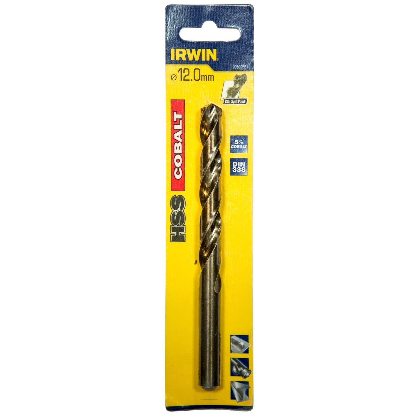 Irwin HSS Metal Drill 135° Cobalt 12.0MM - 10502567