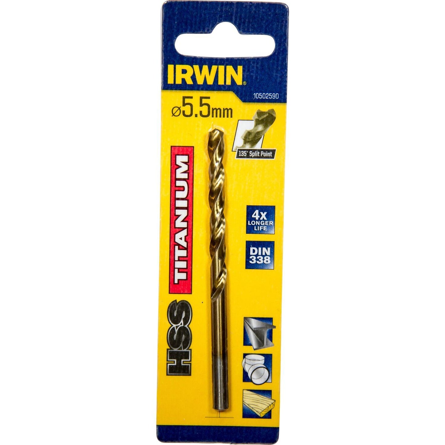 Irwin HSS Metaalboor 135° Titanium 5.5MM - 10502590