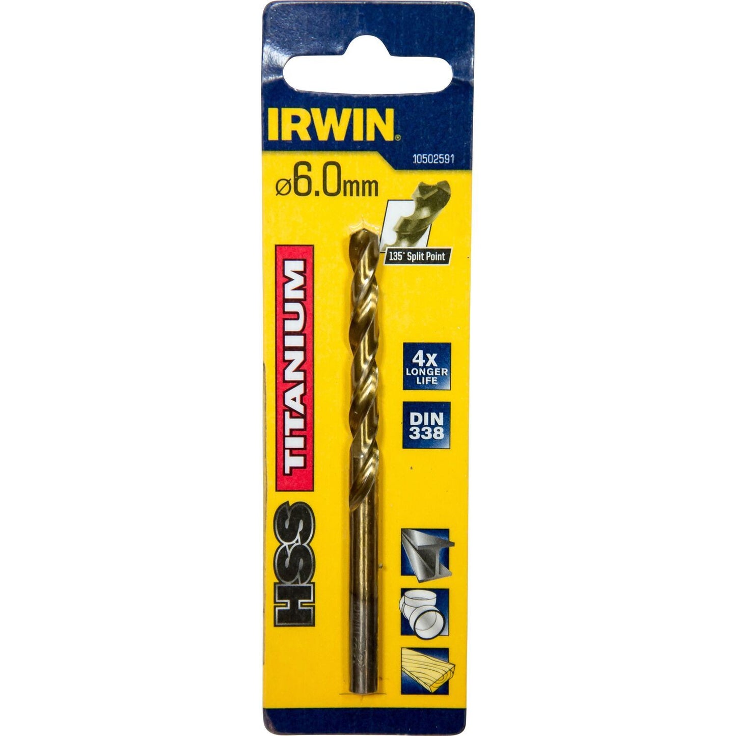 Irwin HSS Metaalboor 135° Titanium 6.0MM - 10502591
