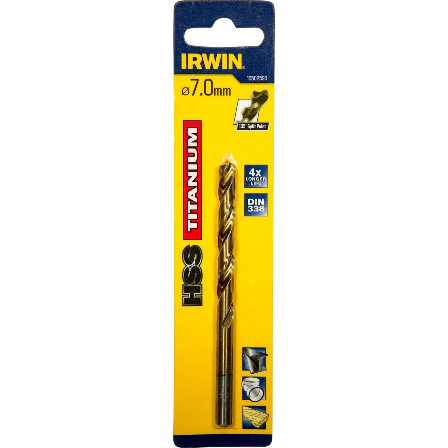 Irwin HSS Metaalboor 135° Titanium 7.0MM - 10502593
