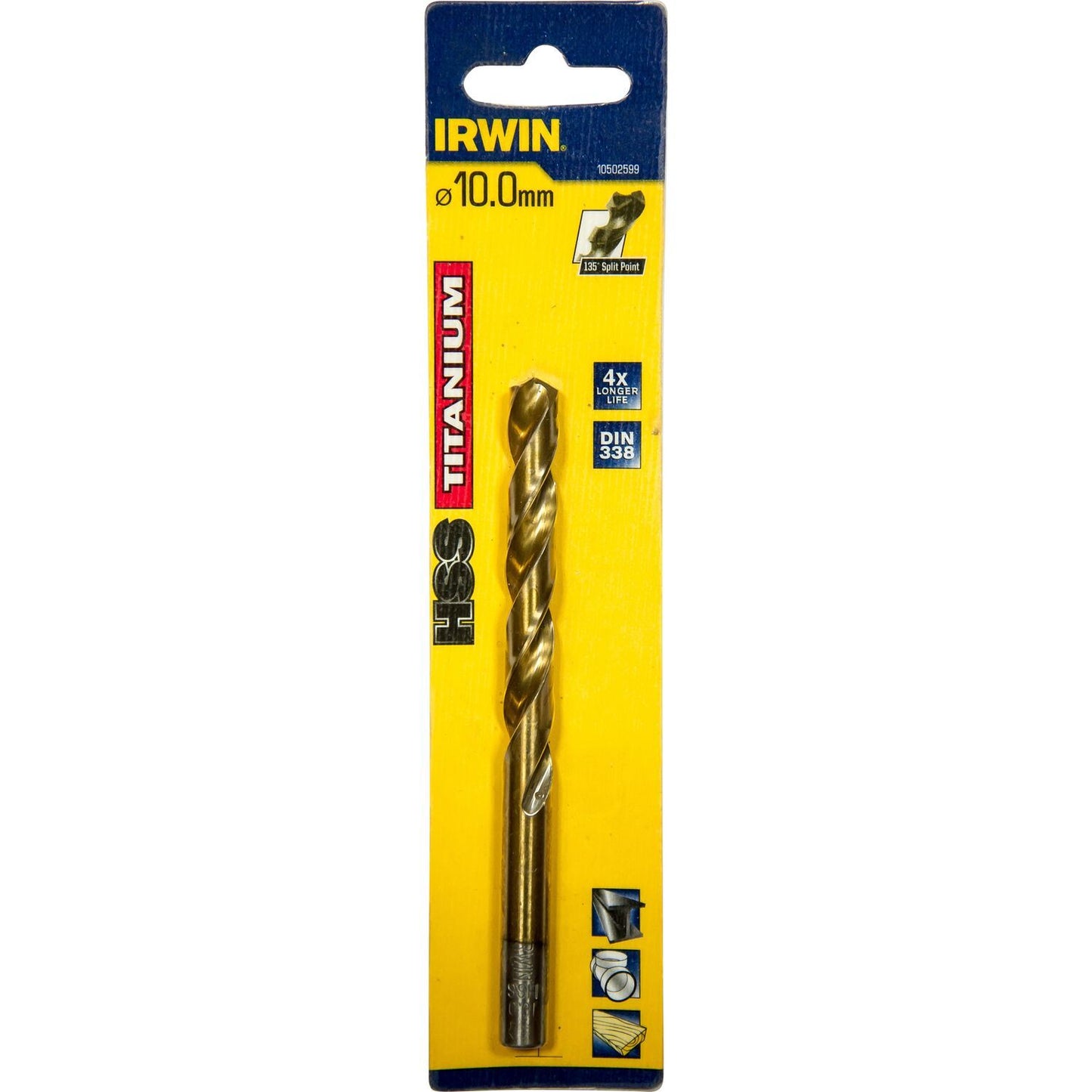 Irwin HSS Metaalboor 135° Titanium 10MM - 10502599