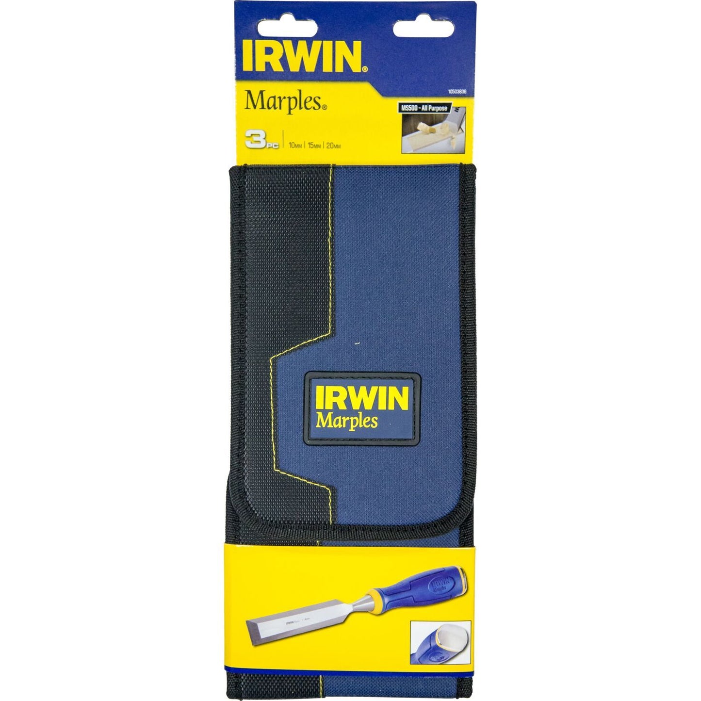 Irwin Universele Beitel met Slagkap MS500, 3 stuks, 10, 15, 20 mm, etui - 10503836