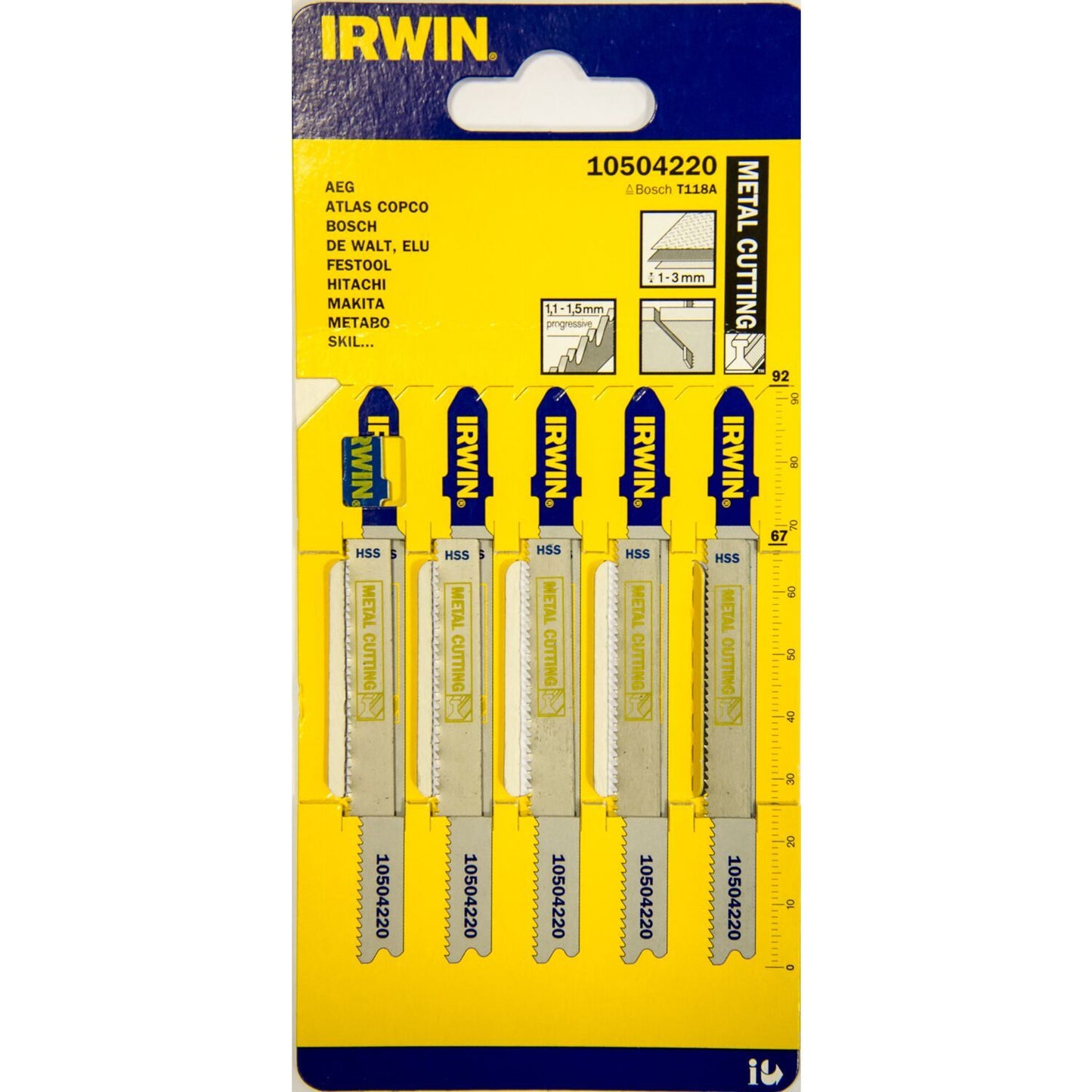 Irwin HSS, 92 mm, progressief 17-23 TPI, T118A, metaalzagen - 10504220