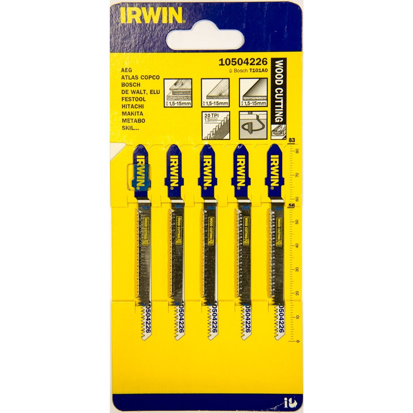 Irwin HCS, 83mm, 20TPI, T101AO, Tapered Blade Narrow Contour, Wood Saws - 10504226