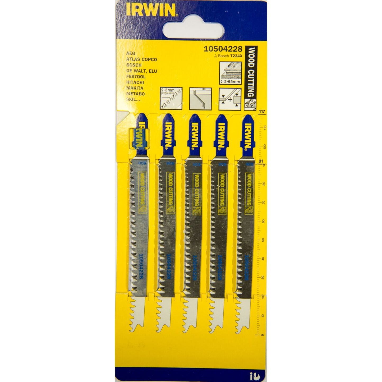 Irwin HCS, 115mm, Progressive 8-13TPI, T234X, Tapered Blade, Wood Cutting - 10504228