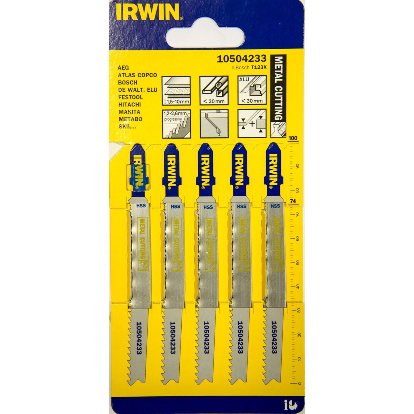 Irwin HSS, 100 mm, Progressiv 10–20 TPI, T123X, Bügelsägen – 10504233