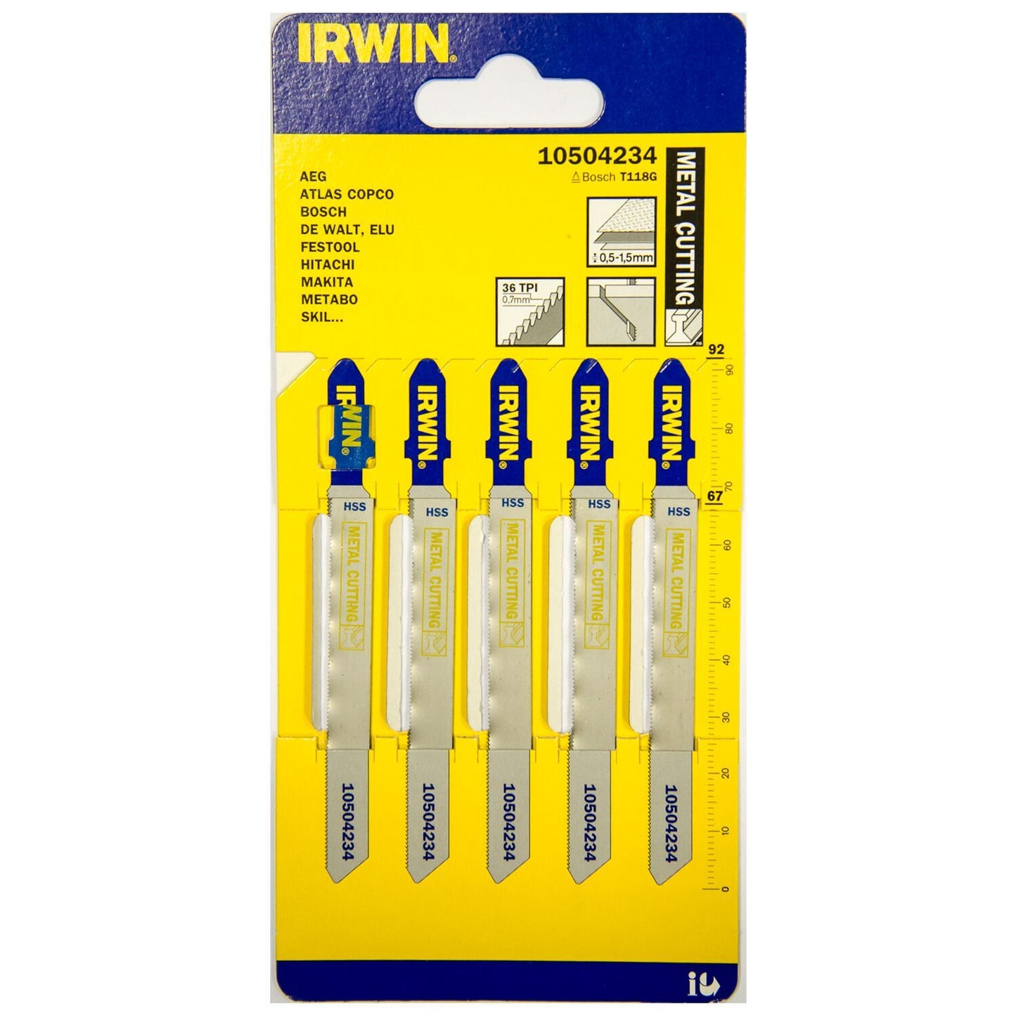 Irwin HSS, 92 mm, 36 TPI, T118G, metaalzagen - 10504234