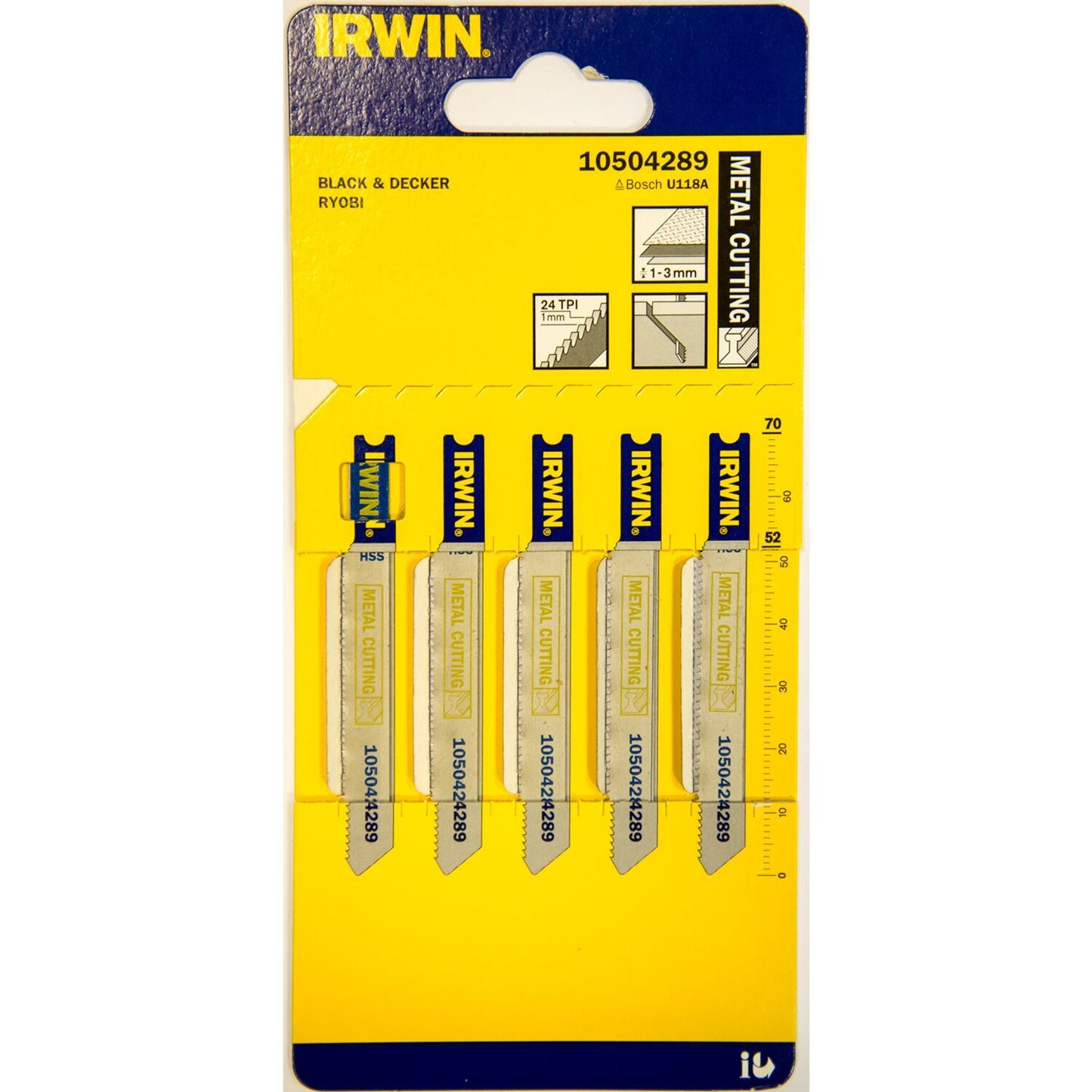 Irwin HSS, 70 mm, 24 TPI, U118A, metaalzagen - 10504289