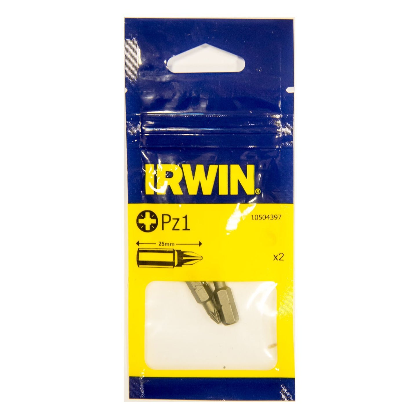 Irwin Pozidriv Pz1 - 1/4”/25 mm - 2 stuks - 10504397