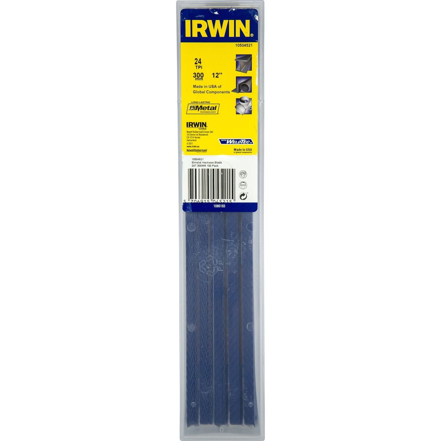 Irwin Bimetaalzaagblad 24TPI, 12” / 300 mm, 100 stuks. - 10504521
