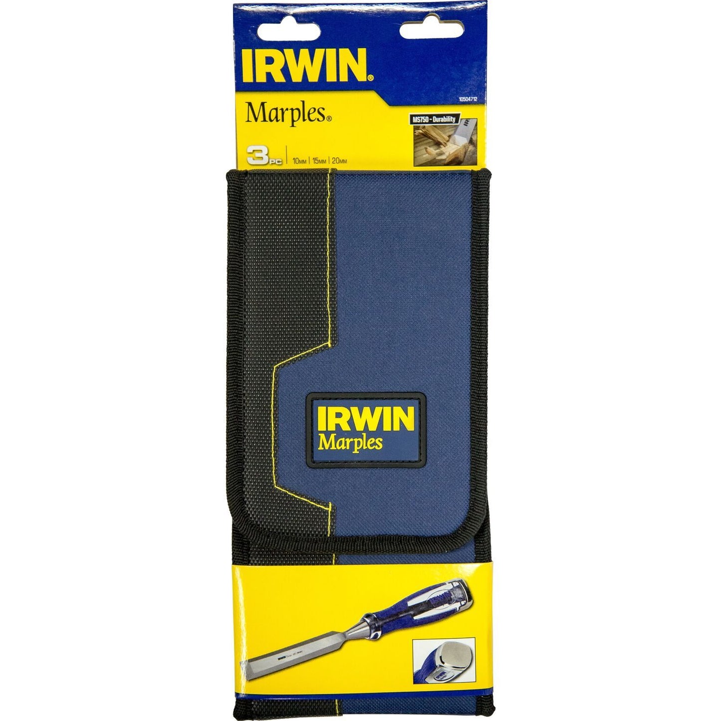 Irwin Marples Houtbeitel MS750, 3 stuks, 10, 15, 20 mm, etui - 10504712