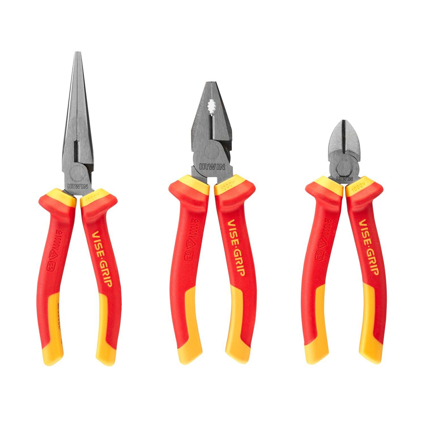 Irwin 3-teiliges Set (6"/150 mm Seitenschneider, 8"/200 mm Spitzzange, 7"/175 mm Kombizange) - 10505519
