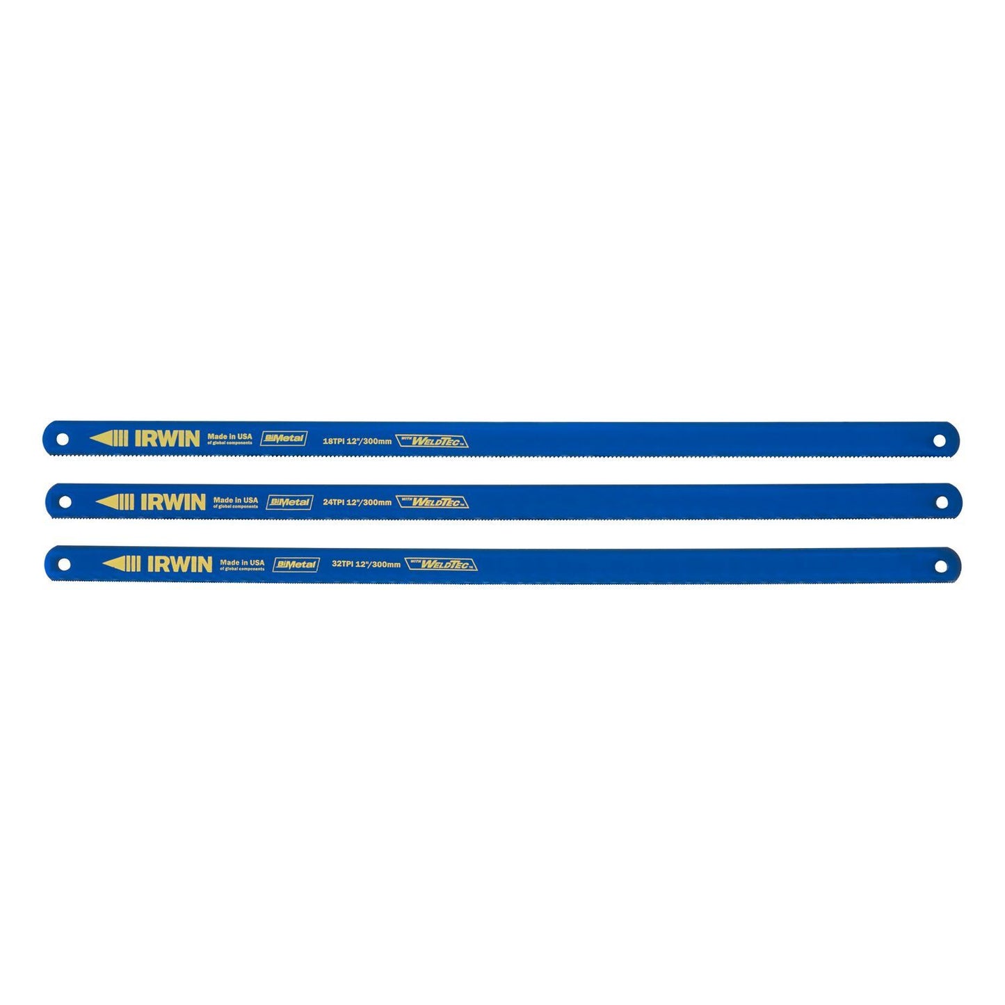 Irwin Bimetaalzaagblad 3 per verpakking (telkens 18, 24 en 32 TP), 12” / 300 mm - 10507929