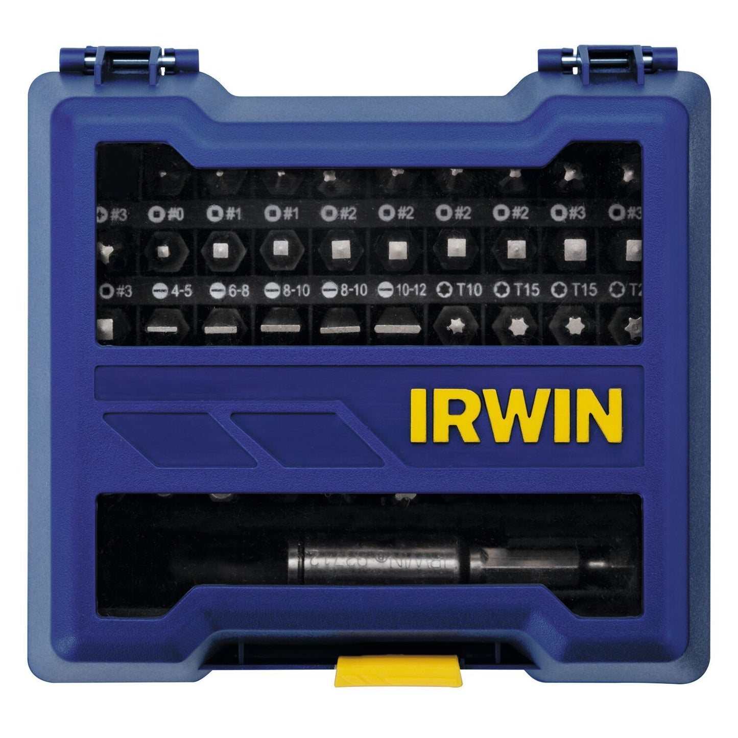Irwin Assortiment schroefbits 38-delig (3xPH1/10xPH2/2xPH3/3xPZ1/10xPZ2/2xPZ3/SL3-4/SL4-5/SL6-8/SL8-10/HEX3/HEX4/HEX5/HEX6/2xT10/2xT15/2xT20/2xT25/2xT30/2xT40 + bits voor schroevendraaier PH2/PZ1/PZ2/