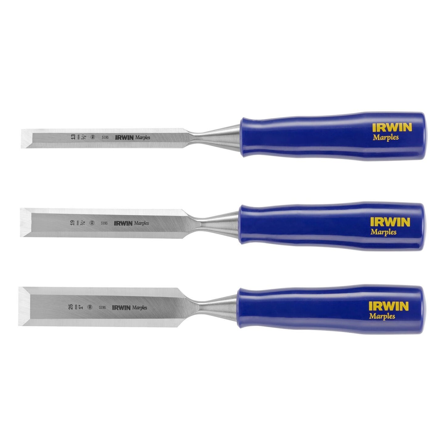 Irwin Wood Chisel M444, 3 Piece Set - 13, 19, 25mm in a Shell Pack - TM444S3