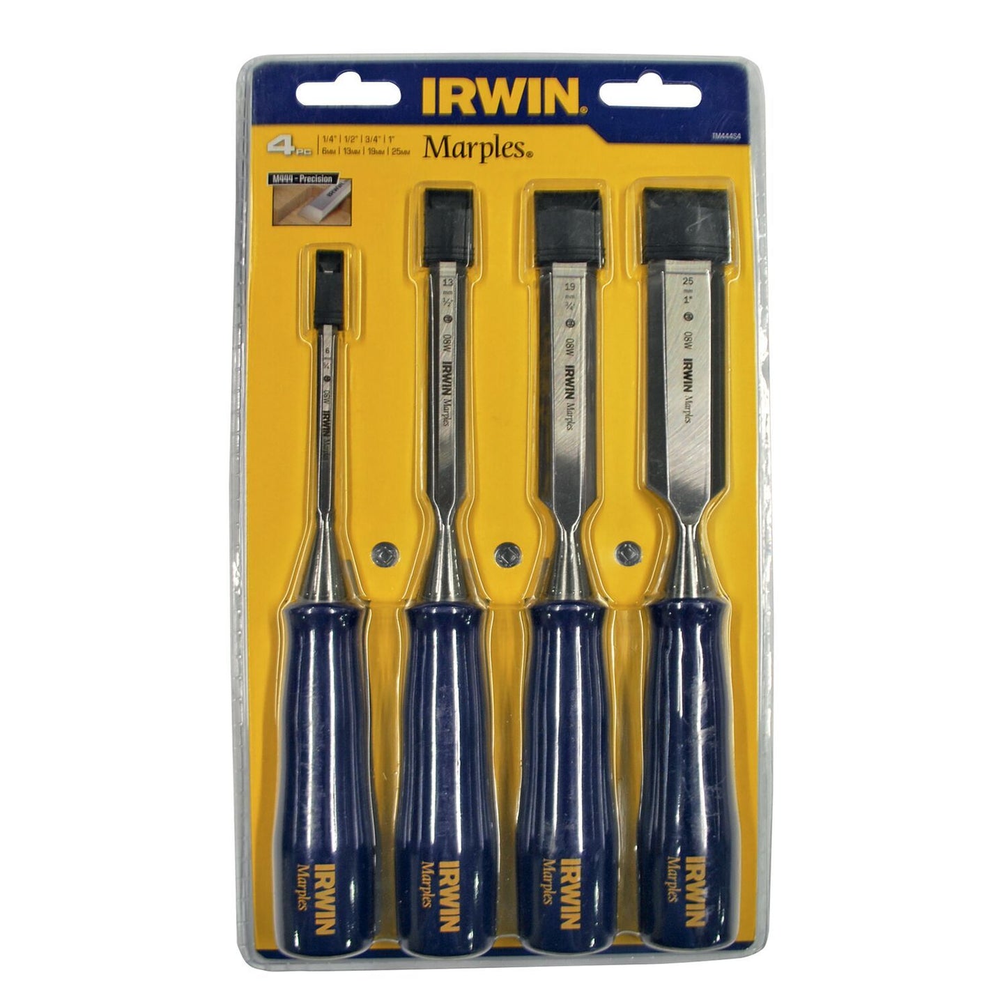 Irwin Houtbeitel M444, 4-delige Set - 6, 13, 19, 25 mm in een schelpverpakking - TM444S4