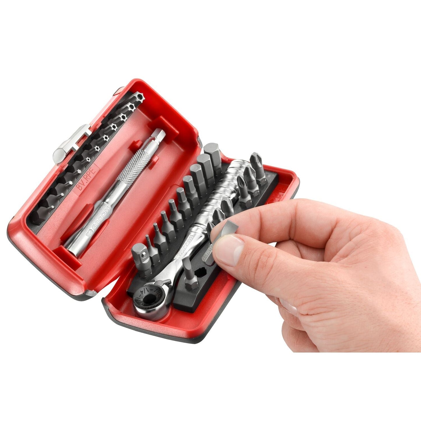 Bit Set 1/4" with Compact Ratchet and Bit Holder - 31 pcs - R.PEJ31PB