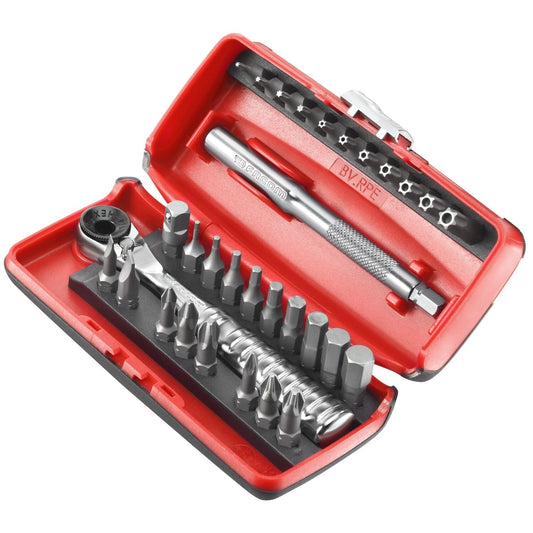 Bit Set 1/4" with Compact Ratchet and Bit Holder - 31 pcs - R.PEJ31PB