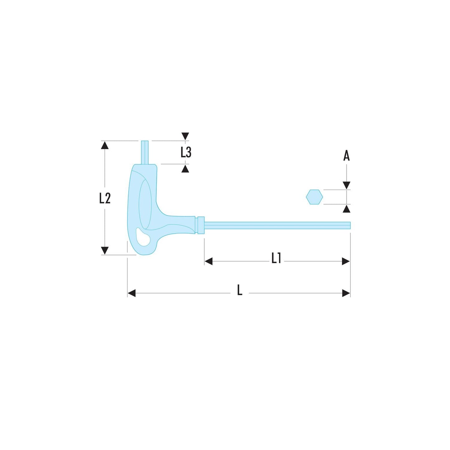 Allen keys 6-edge P-handle Ergo 2.5mm - 84TZA.2.5