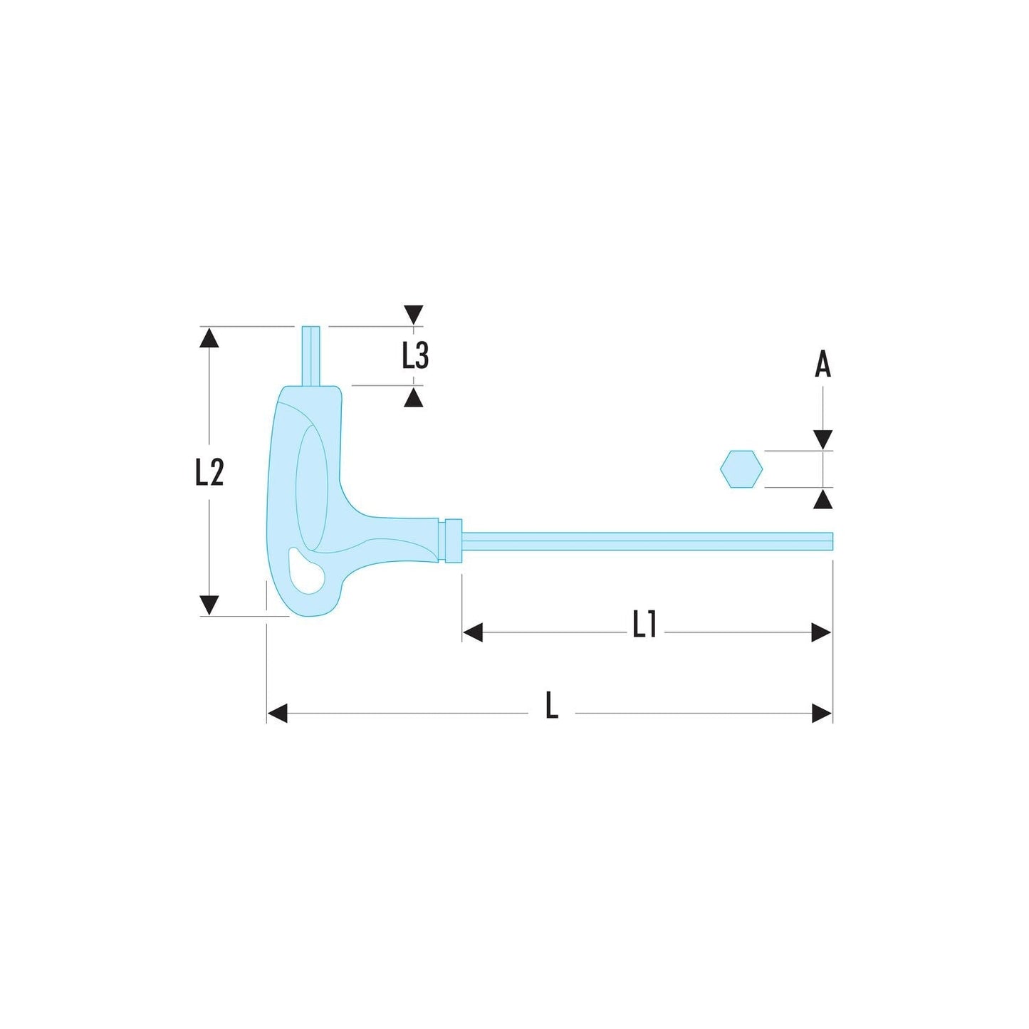 Sechskantschlüssel 6-seitiger P-Griff Ergo-Kugelkopf 3 mm – 84TZSA.3