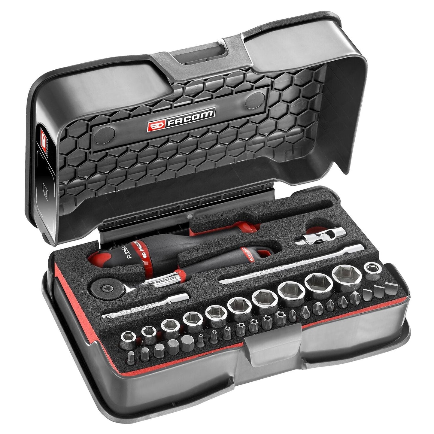 Koffer 6-seitige Stecknüsse 1/4" metrische Größen und Bits - 37 Stück - R.161-6M6PB