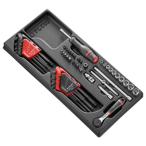 Modul 6-Punkt-Steckschlüsseleinsätze metrisch 1/4" - 52 Stück - R.161B - MOD.R161-46