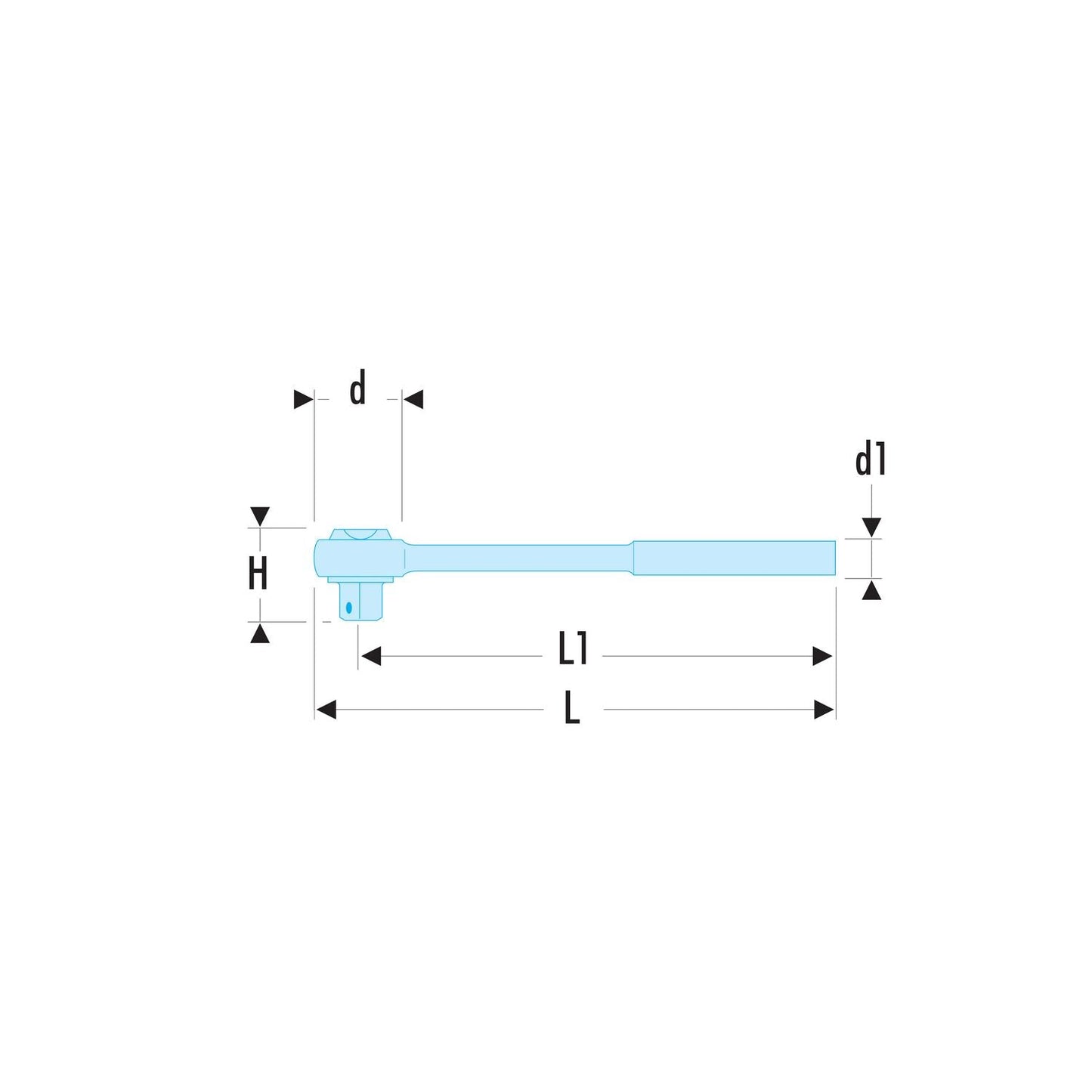 Ratsche mit staubdichtem Kopf 1/2" - Serie L - SL.161PB