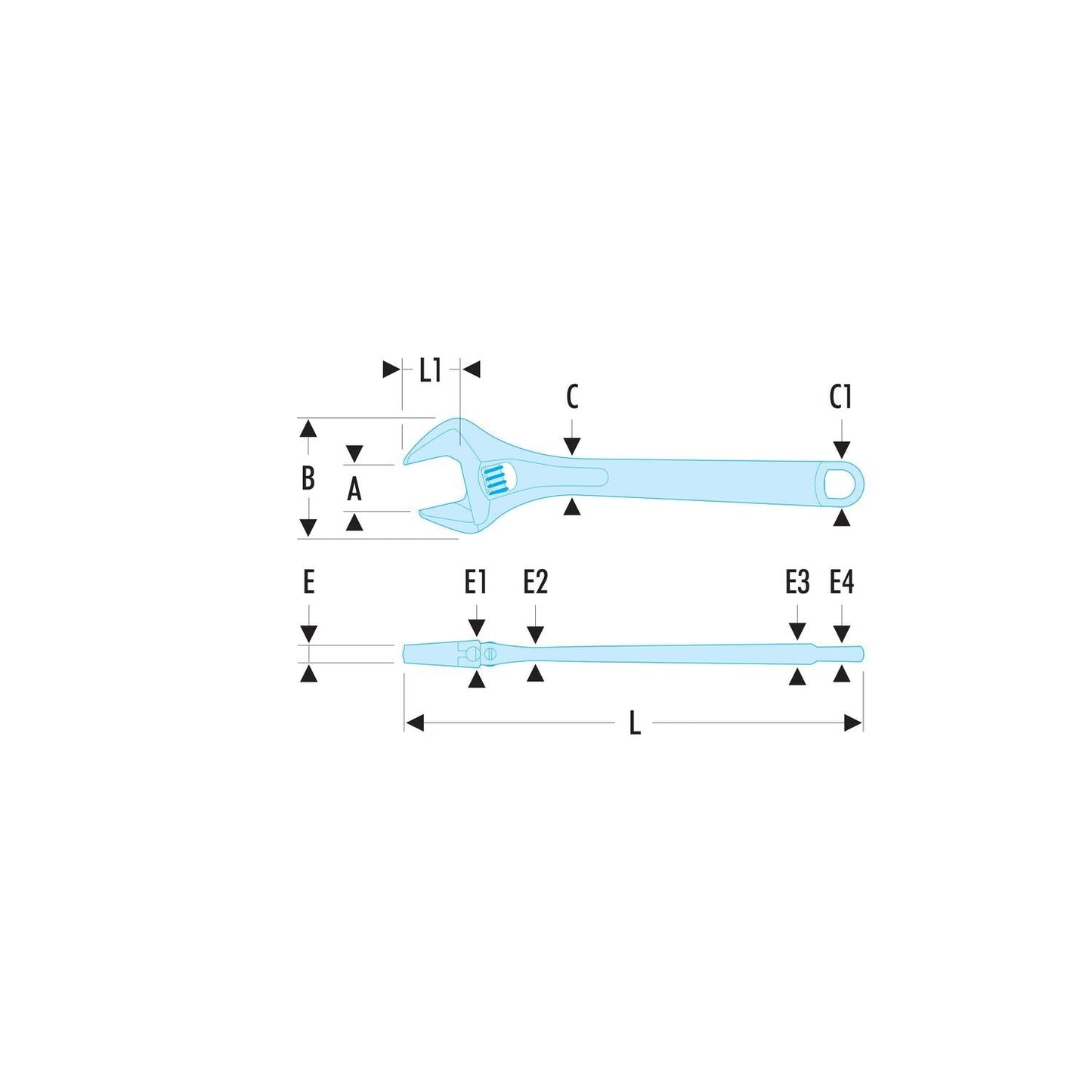 Schnellverstellbarer Schraubenschlüssel Bimaterial 15 mm – 101,15 GPB