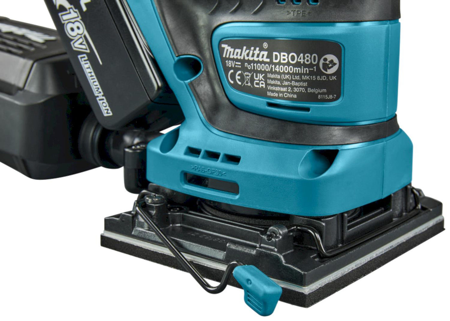 DBO480RTJ Accu Handpalm Vlakschuurmachine 18V 5.0Ah in MBox