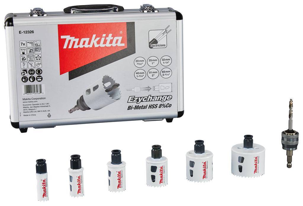 E-12326 Hole saw set Ezychange ⌀20/25/32/40/51/65 in case - 7 pieces
