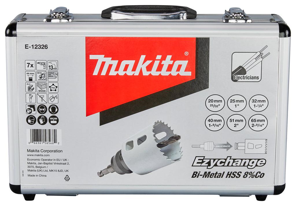 E-12326 Hole saw set Ezychange ⌀20/25/32/40/51/65 in case - 7 pieces