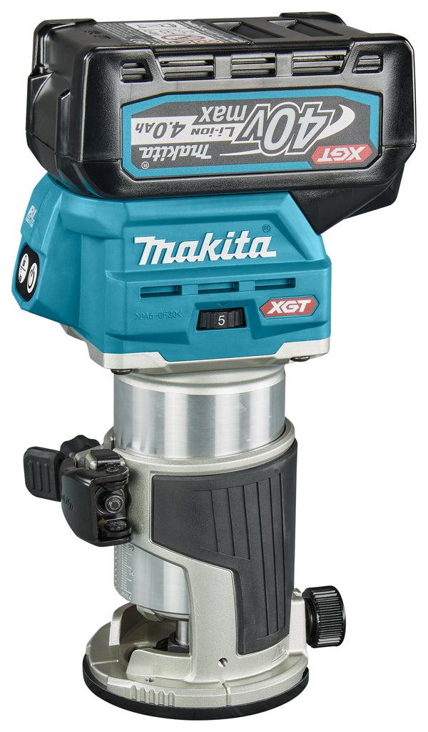 RT001GM206 Accu Boven- en kantenfrees 40V Max 4.0Ah in MBox met diverse voeten + geleiderail adapter