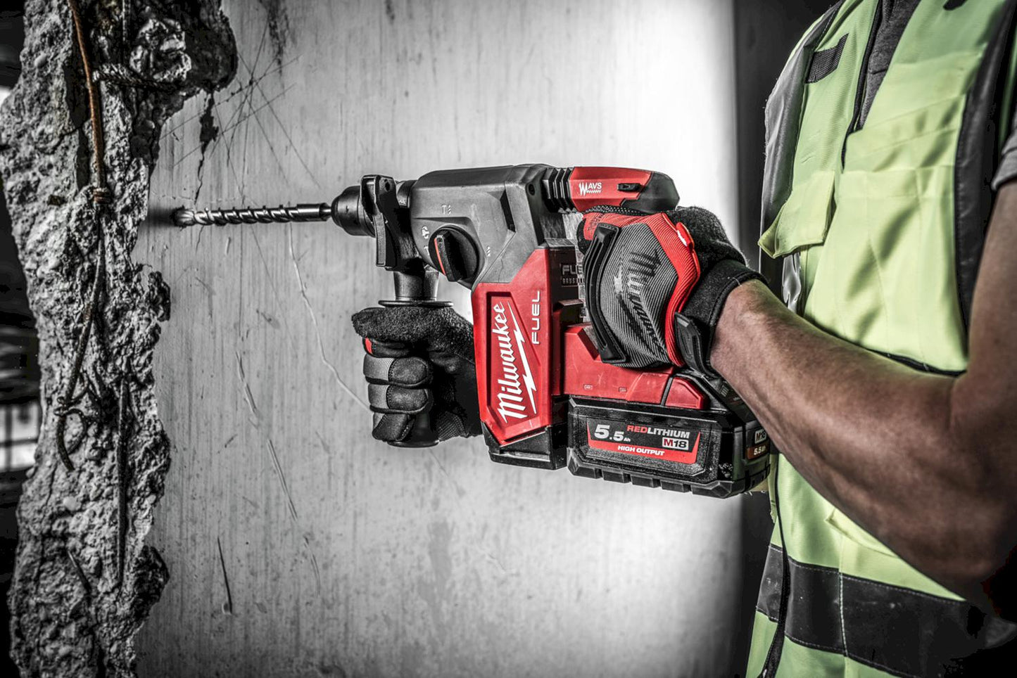 M18 FHX-552X FUEL™ Akku-Kombihammer SDS+ 26 mm mit FIXTEC™ 18 V 5,5 Ah in HD-Box – 4933478889