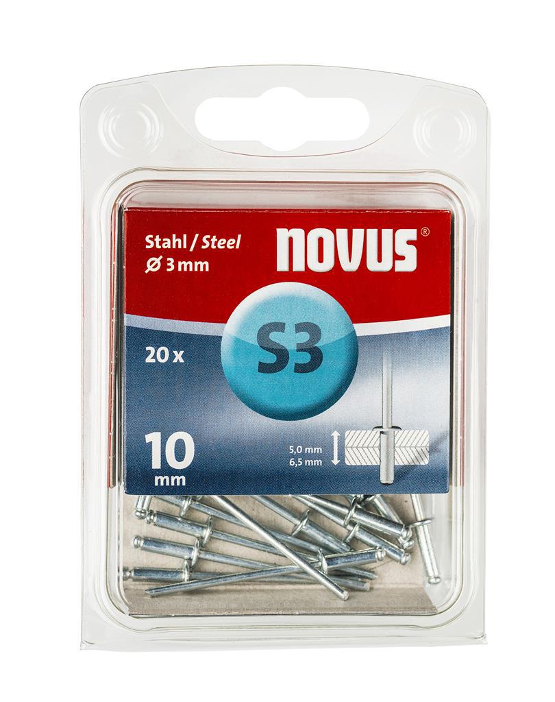 Blind rivet S3 X 10mm, Steel S3, 20 pcs. - 045-0034