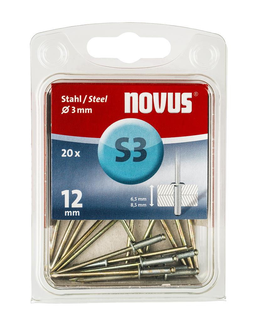 Blindklinknagel S3 X 1mm, Staal S3, 20 st. - 045-0035