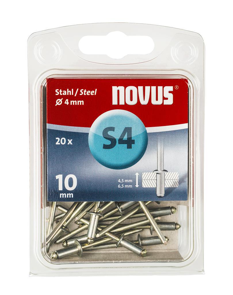 Blind rivet S4 X 10mm, Steel S4, 20 pcs. - 045-0036