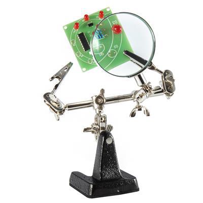 WLACCHHB-02 Holder Third Hand with magnifying glass and 2 clamps