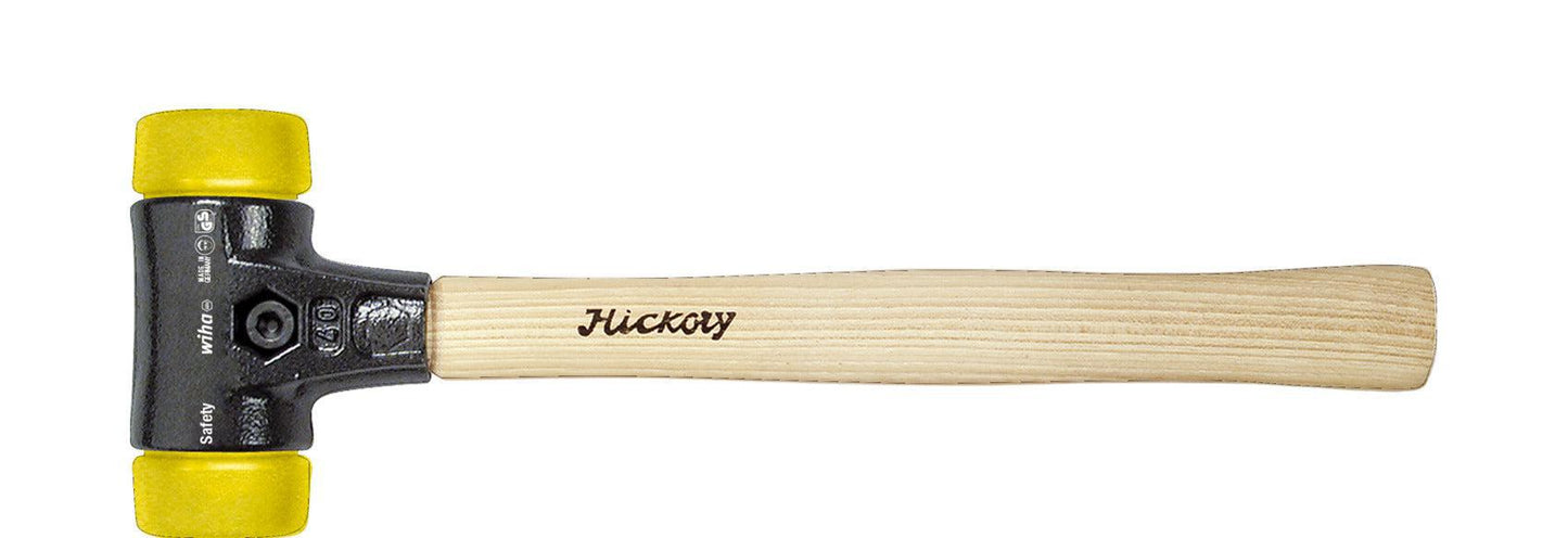 Kunststoffhammer Safety mittelhart/mittelhart mit Hickorystiel, runder Schlagkopf - 26640