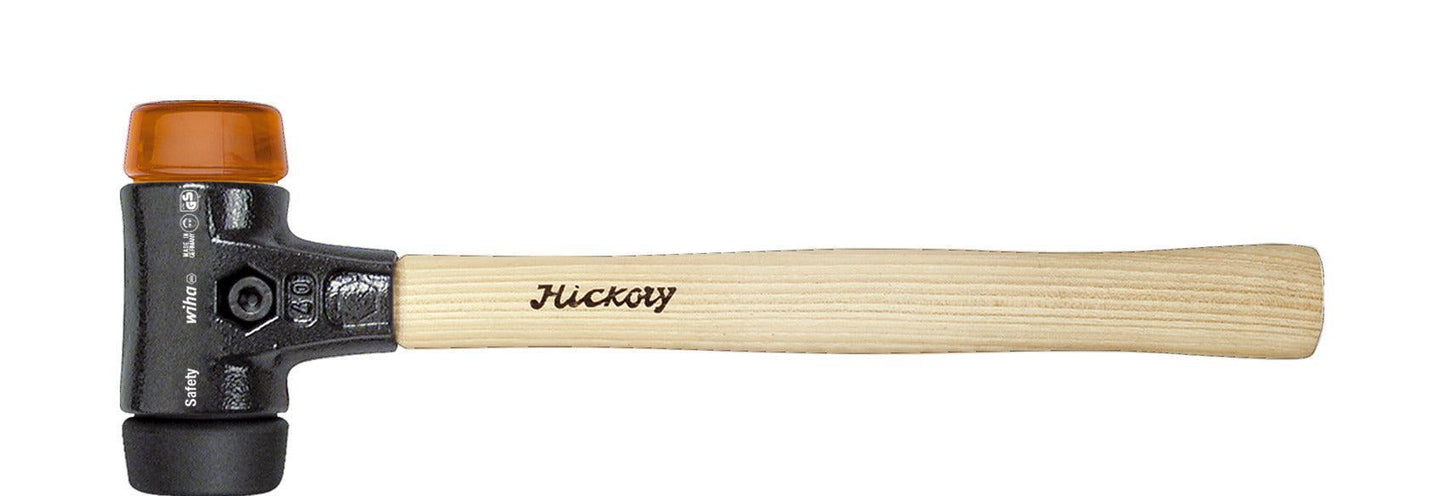 Kunststoffhammer Safety mittelweich/hart mit Hickorystiel, runder Schlagkopf - 26611