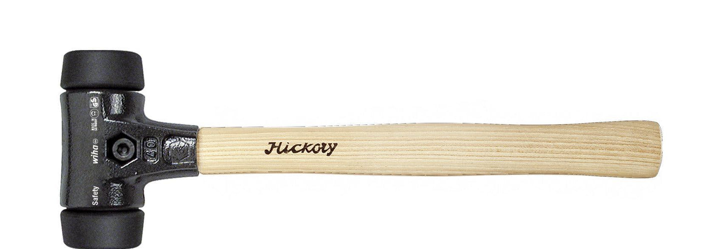 Kunststoffhammer Safety mittelweich/mittelweich mit Hickorystiel, runder Schlagkopf - 26439