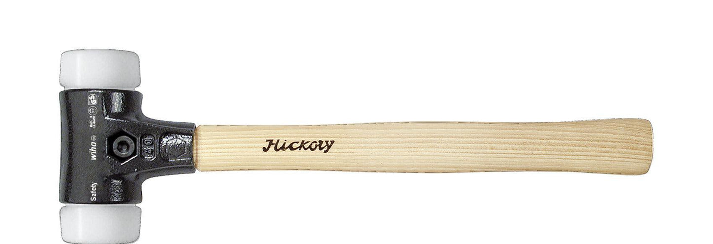 Kunststoffhammer Safety mittelweich/sehr hart mit Hickorystiel, runder Schlagkopf - 26648